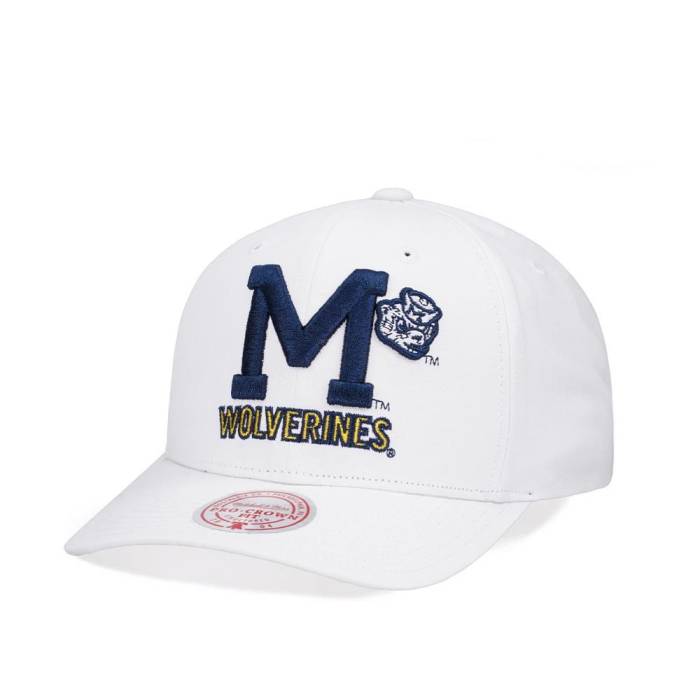 ミッチェルアンドネス Mitchell &Amp; Ness 【 University Of Michigan All In Pro White Snapback Hat Men White 】 ミシガン プロ 白色 ホワイト Snapback スナップバック バッグ メンズ 白色 ホワイト
