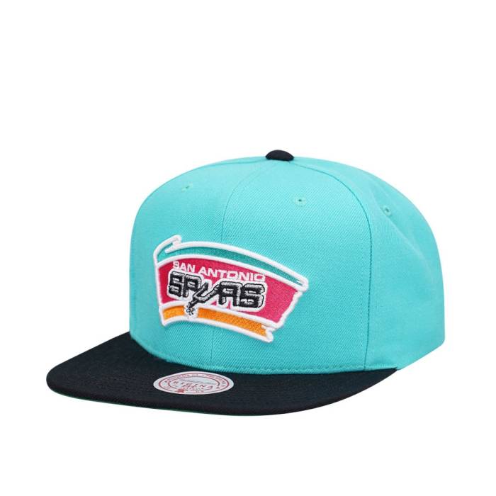 ミッチェルアンドネス Mitchell &Amp; Ness 【 San Antonio Spurs Team Two Tone 2.0 Teal Snapback Hat Men Turquoise 】 スパーズ Team チーム Snapback スナップバック バッグ メンズ