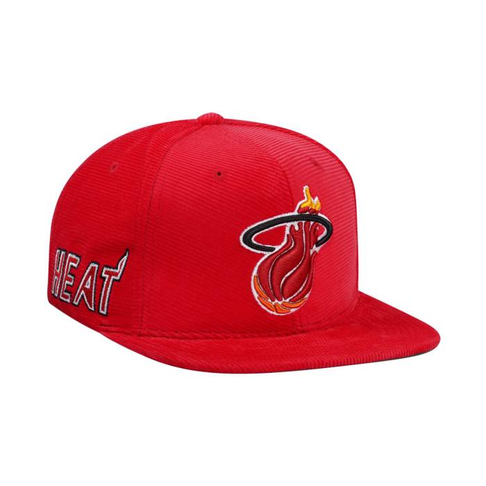 ミッチェルアンドネス Mitchell &Amp; Ness 【 Miami Heat Red Cord Hardwood Classic Snapback Hat Men Red 】 マイアミ ヒート Red 赤・レッド クラシック Snapback スナップバック バッグ メンズ Red 赤・レッド