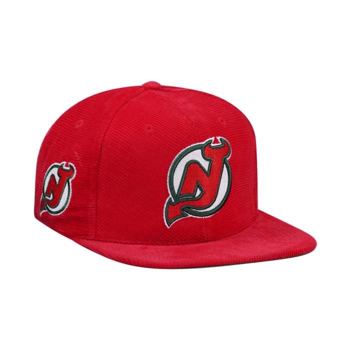 ミッチェルアンドネス Mitchell &Amp; Ness 【 New Jersey Devils Red Cord Vintage Snapback Hat Men Red 】 ジャージ デビルス Red 赤・レッド vintage ビンテージ・ヴィンテージ Snapback スナップバック バッグ メン