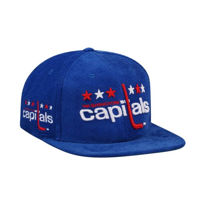 ミッチェルアンドネス Mitchell &Amp; Ness 【 Washington Capitals Blue Cord Vintage Snapback Hat Men Blue 】 ワシントン キャピタルズ 青色 ブルー vintage ビンテージ・ヴィンテージ Snapback スナップバック バッ