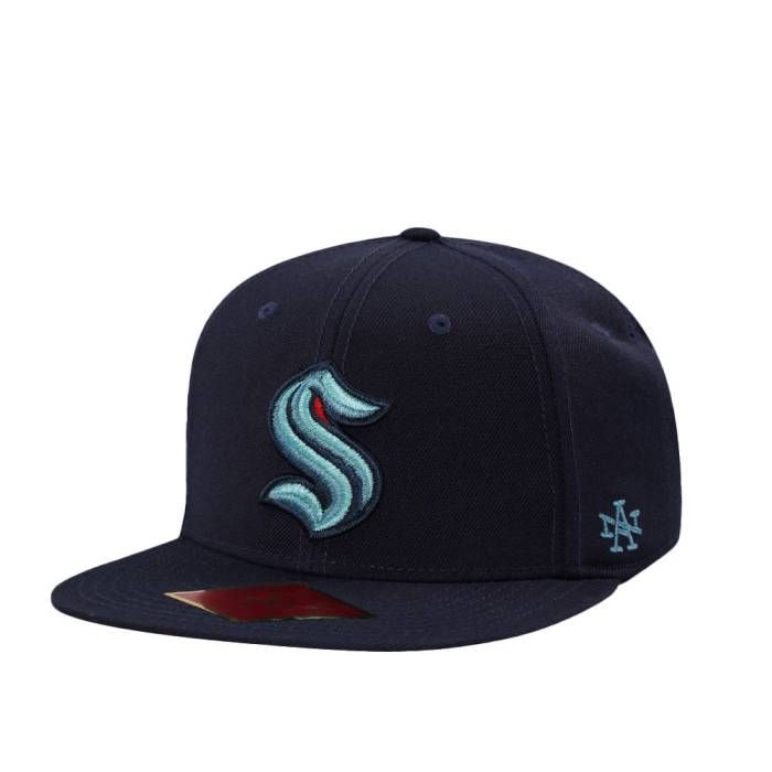 アメリカンニードル American Needle 【 Seattle Kraken 400 Series Navy Snapback Hat Men Navy 】 シアトル シリーズ 紺色 ネイビー Snapback スナップバック バッグ メンズ 紺色 ネイビー