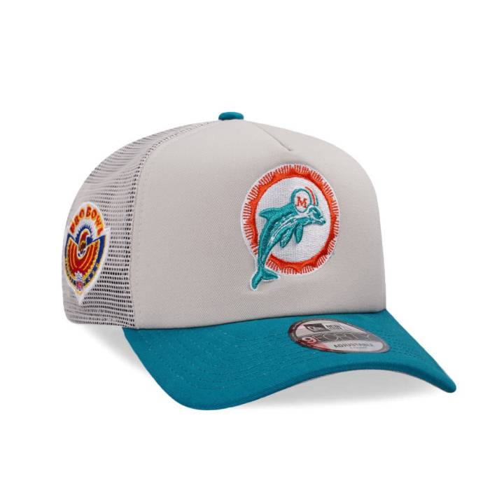 ニューエラ New Era 【 Miami Marlins Pro Bowl Two Tone Trucker 9Forty A Frame Snapback Hat Men White 】 マイアミ マーリンズ プロ トラッカー Snapback スナップバック バッグ メンズ 白色 ホワイト