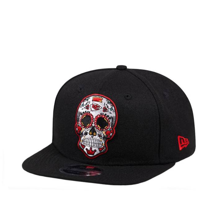 ニューエラ New Era 【 Kansas City Chiefs Original Fit Skull Edition 9Fifty Snapback Hat Men Black 】 カンザス シティ チーフス Snapback スナップバック バッグ メンズ 黒色 ブラック