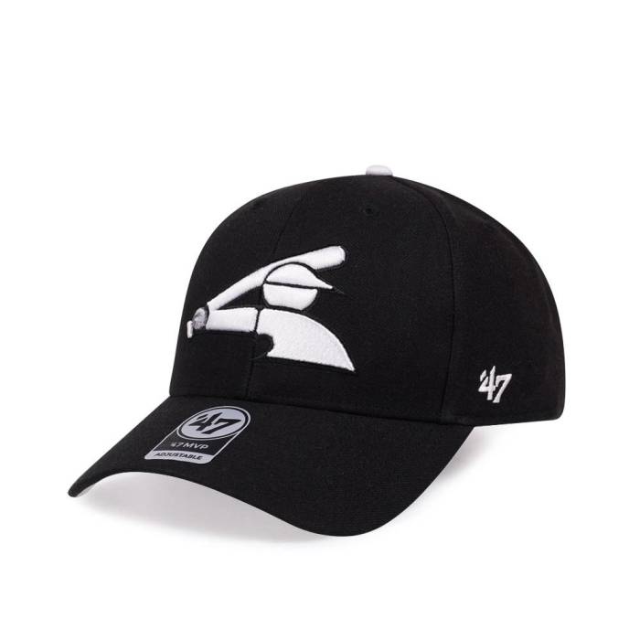 フォーティーセブンブランド 47 Brand 【 47Brand Chicago White Sox Classic Black Strapback Hat Men Black 】 シカゴ 白色 ホワイト クラシック 黒色 ブラック メンズ 黒色 ブラック