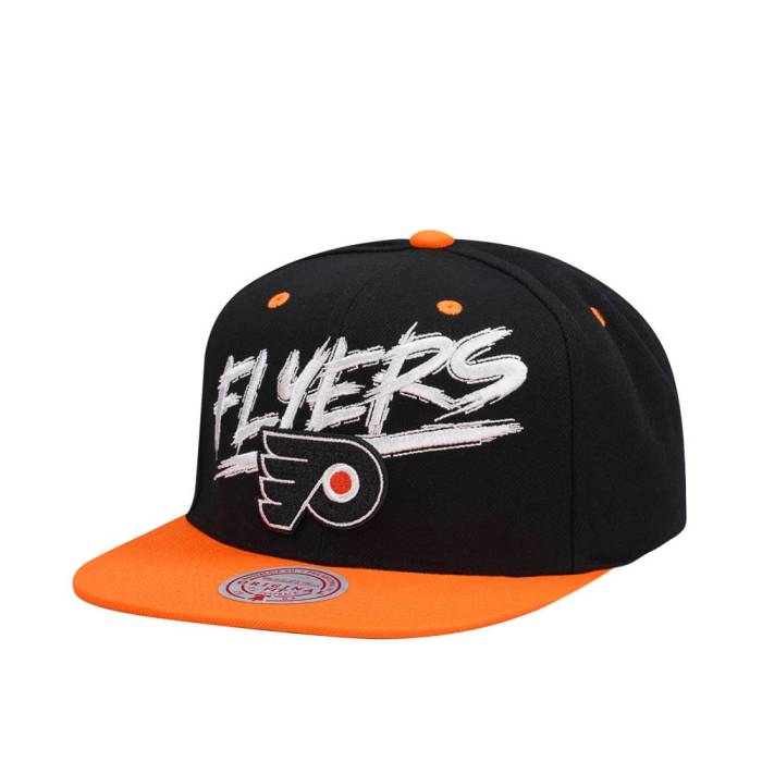 ミッチェルアンドネス Mitchell &Amp; Ness 【 Philadelphia Flyers Transcript Two Tone Snapback Hat Men Black 】 フィラデルフィア フライヤーズ Snapback スナップバック バッグ メンズ 黒色 ブラック｜スニケス