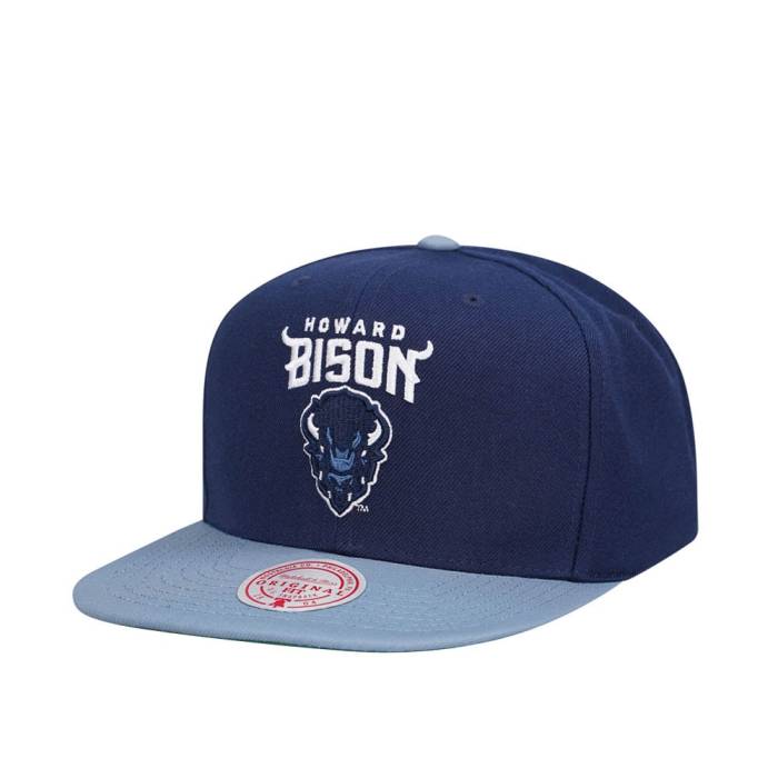 ミッチェルアンドネス Mitchell &Amp; Ness 【 Howard University Bison Team Two Tone 2.0 Snapback Hat Men Navy 】 ハワード Team チーム Snapback スナップバック バッグ メンズ 紺色 ネイビー｜スニケス