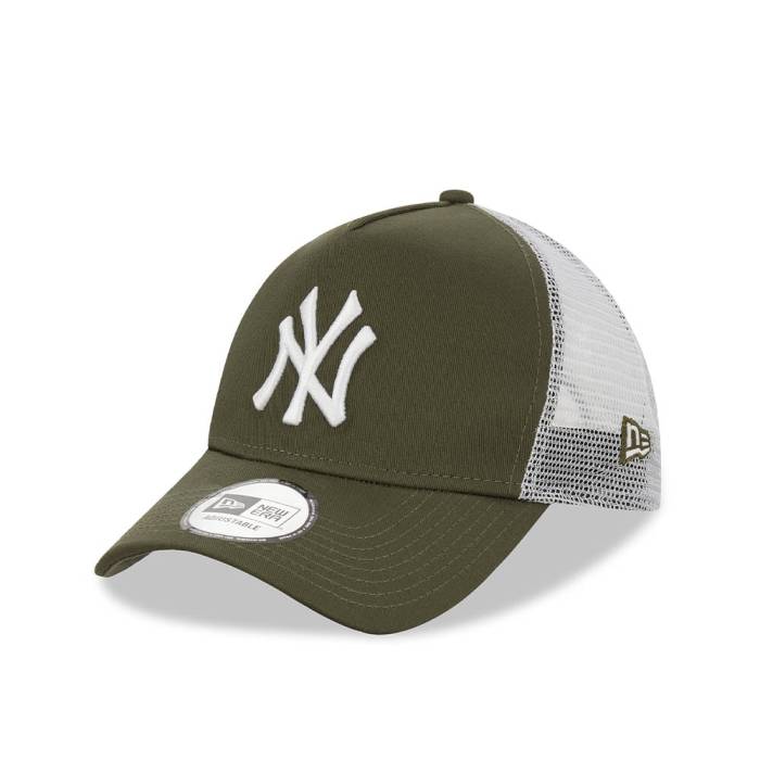 ニューエラ New Era 【 New York Yankees League Essential 9Forty A Frame Trucker Snapback Hat Men Olive 】 ヤンキース トラッカー Snapback スナップバック バッグ メンズ olive オリーブ|スニケス