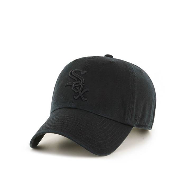 フォーティーセブンブランド 47 Brand 【 47Brand Chicago White Sox Black On Black Clean Up Strapback Hat Men Black 】 シカゴ 白色 ホワイト 黒色 ブラック メンズ 黒色 ブラック