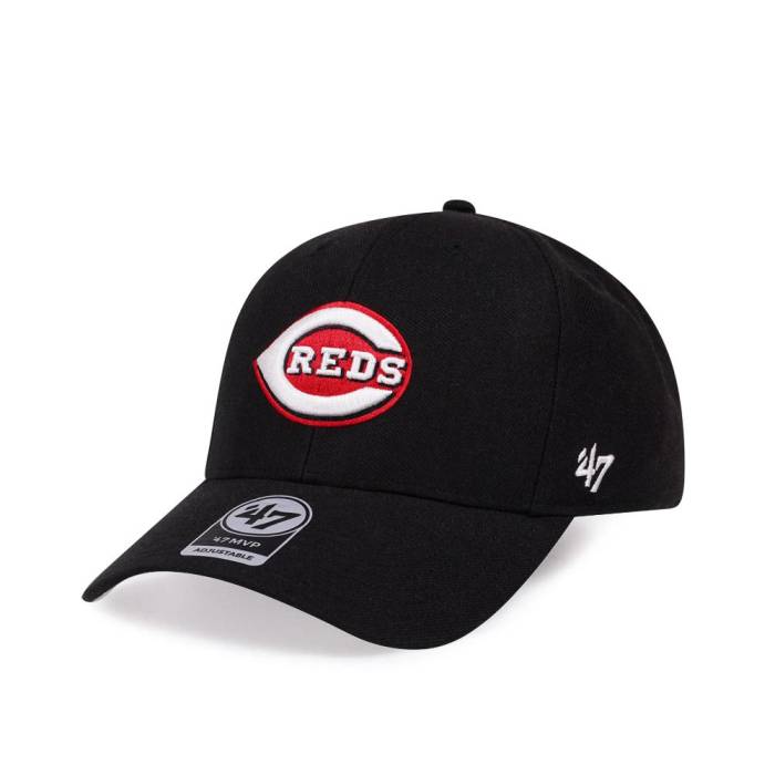 フォーティーセブンブランド 47 Brand 【 47Brand Cincinnati Reds Classic Black Strapback Hat Men Black 】 シンシナティ レッズ クラシック 黒色 ブラック メンズ 黒色 ブラック