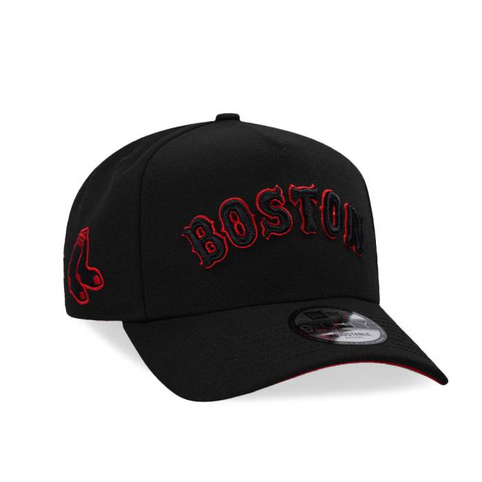 ニューエラ New Era 【 Boston Red Sox Black And Red 9Forty A Frame Snapback Hat Men Black 】 ボストン Red 赤・レッド 黒色 ブラック Snapback スナップバック バッグ メンズ 黒色 ブラック|スニケス