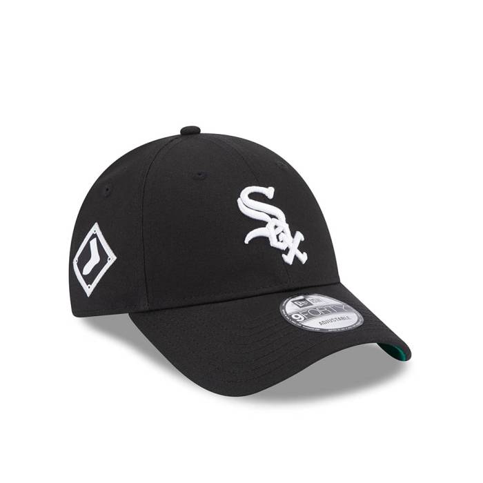 ニューエラ New Era 【 Chicago White Sox Black Throwback 9Forty Strapback Hat Men Black 】 シカゴ 白色 ホワイト 黒色 ブラック メンズ 黒色 ブラック