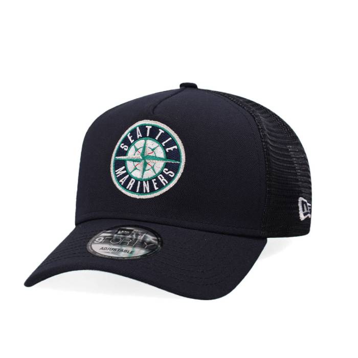 ニューエラ New Era 【 Seattle Mariners Navy Trucker A Frame 9Forty Snapback Hat Men Navy 】 シアトル マリナーズ 紺色 ネイビー トラッカー Snapback スナップバック バッグ メンズ 紺色 ネイビー|スニケス