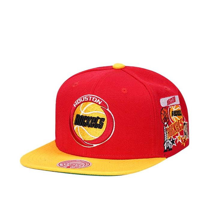 ミッチェルアンドネス Mitchell &Amp; Ness 【 Houston Rockets Patch Overload Hardwood Classic Snapback Hat Men Red 】 ヒューストン ロケッツ クラシック Snapback スナップバック バッグ メンズ Red 赤・レッド
