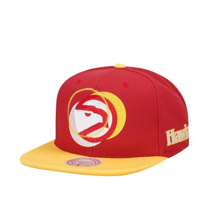 ミッチェルアンドネス Mitchell &Amp; Ness 【 Atlanta Hawks Logo Blur Hardwood Classic Snapback Hat Men Red 】 アトランタ ホークス ロゴ クラシック Snapback スナップバック バッグ メンズ Red 赤・レッド