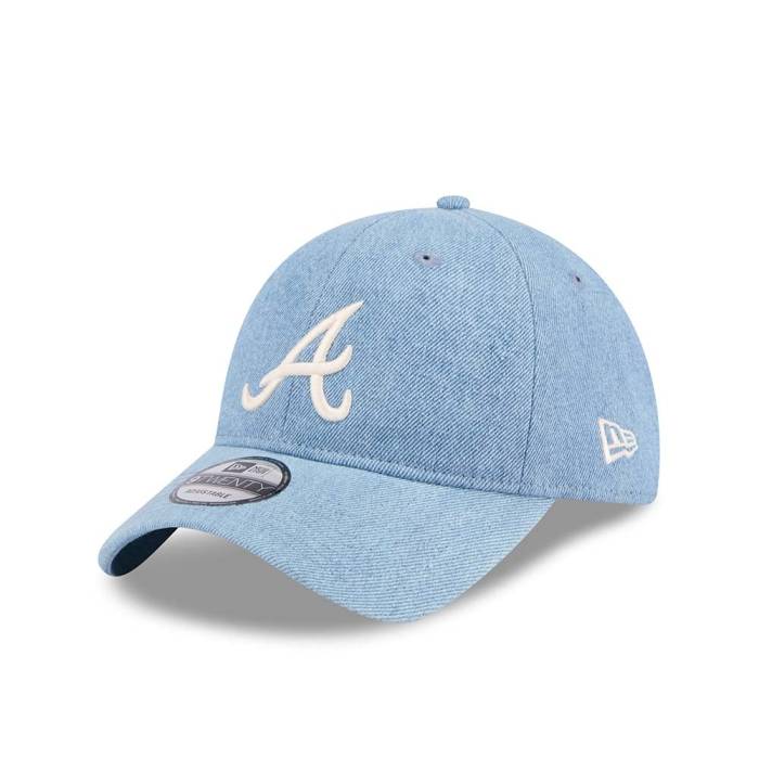 ニューエラ New Era 【 Atlanta Braves Washed Denim 9Twenty Strapback Hat Men Light Blue 】 アトランタ ブレーブス デニム メンズ 青色 ブルー｜スニケス