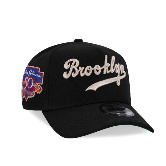 ニューエラ New Era 【 Brooklyn Dodgers Jackie Robinson Throwback Edition 9Forty A Frame Snapback Hat Men Black 】 ブルックリン ドジャース Snapback スナップバック バッグ メンズ 黒色 ブラック