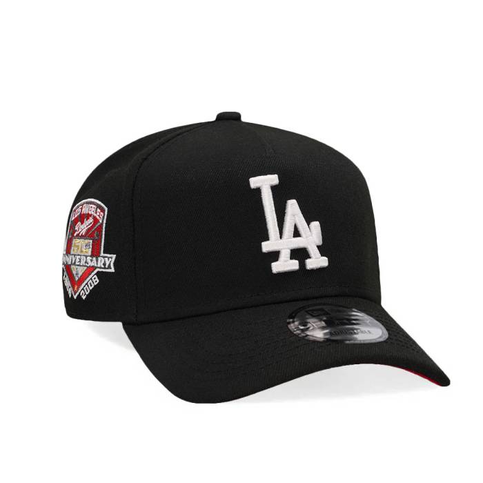 ニューエラ New Era 【 Los Angeles Dodgers 50Th Anniversary Black Red Edition 9Forty A Frame Snapback Hat Men Black 】 ドジャース 黒色 ブラック Red 赤・レッド Snapback スナップバック バッグ メンズ 黒色 ブラック