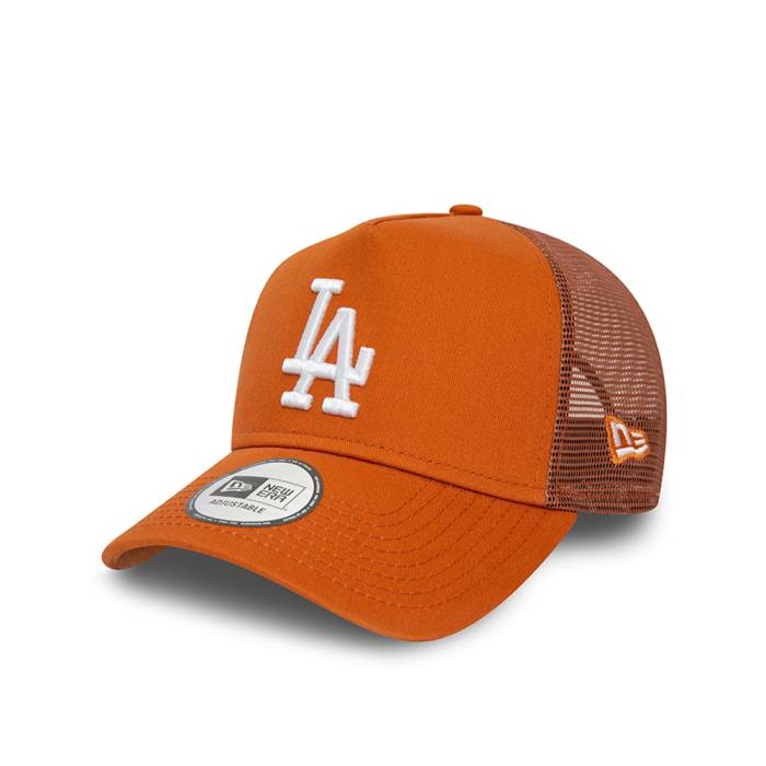 ニューエラ New Era 【 Los Angeles Dodgers League Essential Brown 9Forty A Frame Trucker Snapback Hat Men Brown 】 ドジャース 茶色 ブラウン トラッカー Snapback スナップバック バッグ メンズ 茶色 ブラウン|スニケス