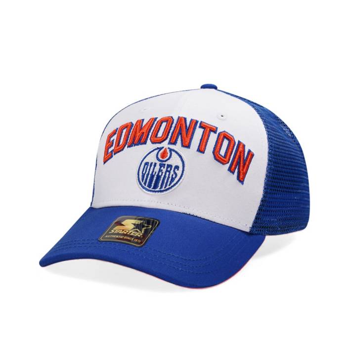 スターター Starter 【 Edmonton Oilers Penalty Curved Trucker Snapback Hat Men White 】 エドモントン オイラーズ トラッカー Snapback スナップバック バッグ メンズ 白色 ホワイト