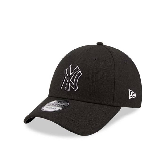 ニューエラ New Era 【 New York Yankees Pop Outline Black 9Forty Strapback Hat Men Black 】 ヤンキース 黒色 ブラック メンズ 黒色 ブラック