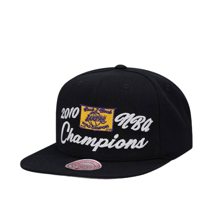 ミッチェルアンドネス Mitchell &Amp; Ness 【 Los Angeles Lakers Nba Champions 2010 Hardwood Classic Snapback Hat Men Black 】 Lakers レイカーズ クラシック Snapback スナップバック バッグ メンズ 黒色 ブラック