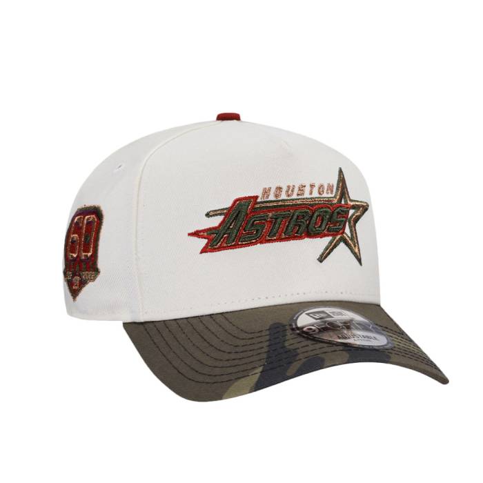 ニューエラ New Era 【 Houston Astros 60Th Anniversary Chrome Camo Two Tone Edition 9Forty A Frame Snapback Hat Men White 】 ヒューストン アストロズ カモ柄 Snapback スナップバック バッグ メンズ 白色 ホワイト
