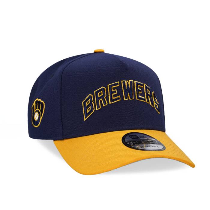 ニューエラ New Era 【 Milwaukee Brewers Navy Classic Two Tone 9Forty A Frame Snapback Hat Men Blue 】 ミルウォーキー ブルワーズ 紺色 ネイビー クラシック Snapback スナップバック バッグ メンズ 青色 ブルー|スニケス