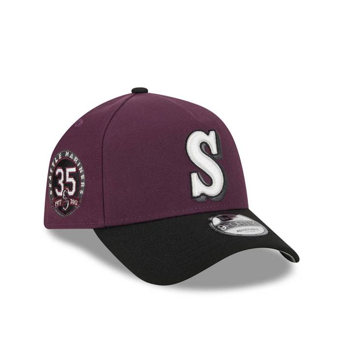 ニューエラ New Era 【 Seattle Mariners 35Th Anniversary Two Tone Plum 9Forty A Frame Snapback Hat Men Purple 】 シアトル マリナーズ Snapback スナップバック バッグ メンズ Purple 紫・パープル