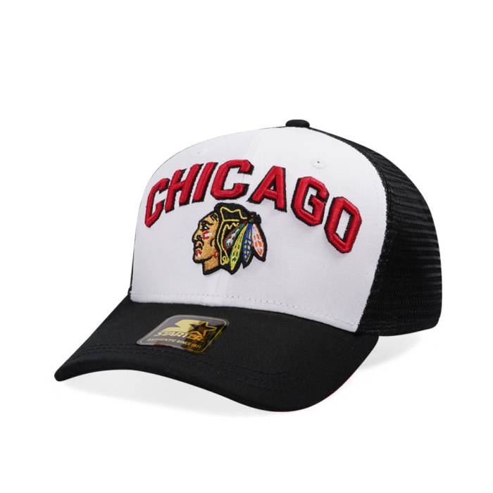 スターター Starter 【 Chicago Blackhawks Penalty Curved Trucker Snapback Hat Men White 】 シカゴ ブラックホークス トラッカー Snapback スナップバック バッグ メンズ 白色 ホワイト