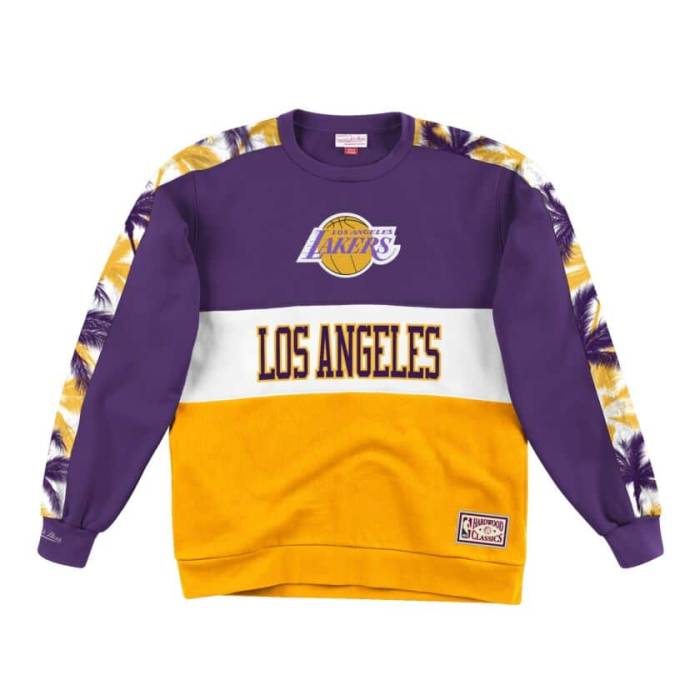 ミッチェル&ネス Mitchell & Ness 【 Los Angeles Lakers Scorer Fleece Crew Sweatshirt Unisex 】 Lakers レイカーズ フリース クルー スウェット トレーナー ユニセックス|スニケス