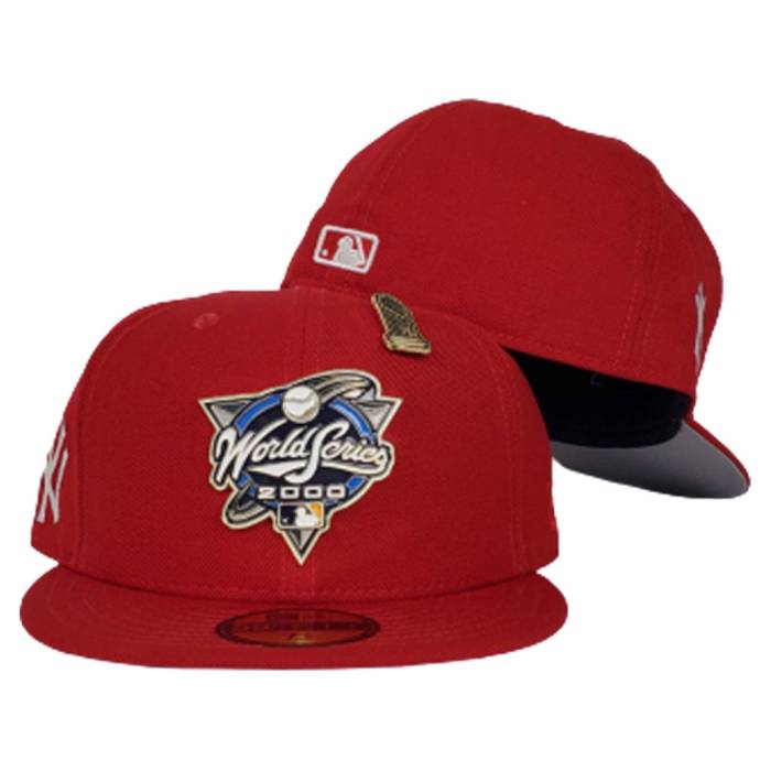 ニューエラ New Era 【 Red New York Yankees 2000 World Series Metal Badge 59Fifty Fitted Unisex 】 Red 赤・レッド ヤンキース シリーズ メタル ユニセックス｜スニケス