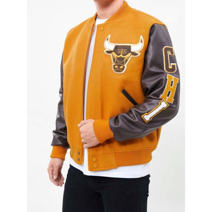 プロスタンダード Pro Standard 【 Nba Chicago Bulls Wool Varsity Brown Heavy Jacket Unisex 】 シカゴ ブルズ 茶色 ブラウン Jacket ジャケット ユニセックス｜スニケス