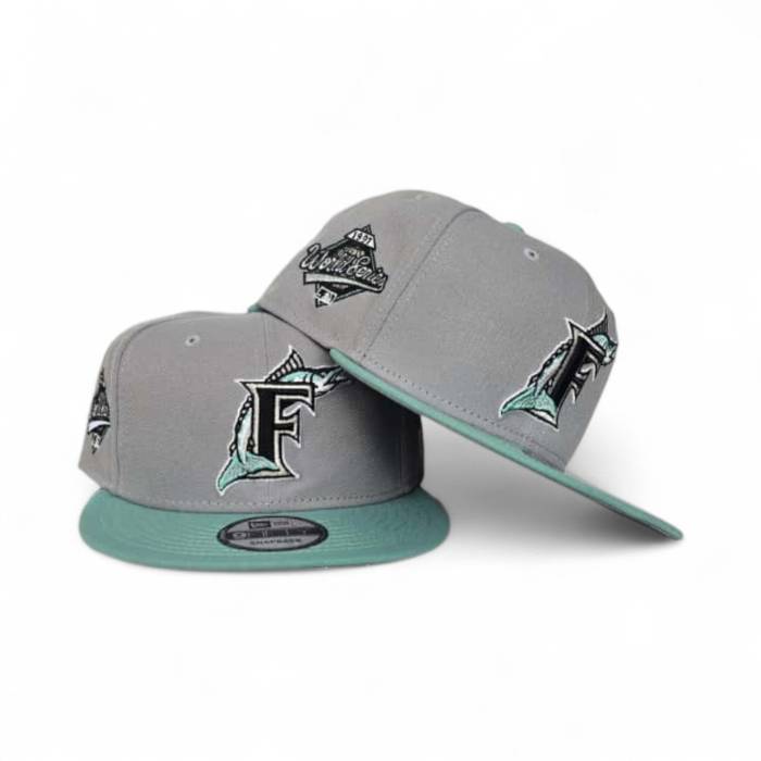 ニューエラ New Era 【 Gray Florida Marlins Mint Green Visor Gray Bottom 1997 World Series Side Patch 9Fifty Snapback Unisex 】 gray 灰色・グレー・グレイ フロリダ マーリンズ green 緑・グリーン ズボン ボトムス シリ｜スニケス