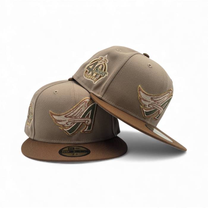 ニューエラ New Era 【 Camel Los Angeles Angels Tan Visor Gray Bottom 40Th Anniversary Side Patch 59Fifty Fitted Unisex 】 camel キャメル angels エンジェルス gray 灰色・グレー・グレイ ズボン ボトムス ユニセックス|スニケス