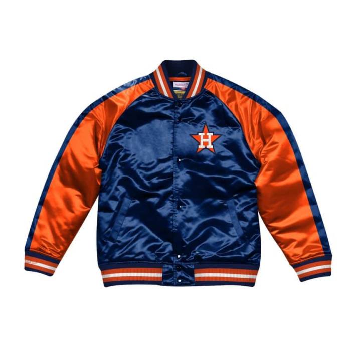ミッチェル&ネス Mitchell & Ness 【 Color Blocked Houston Astros Satin Light Jacket Unisex 】 ヒューストン アストロズ サテン Jacket ジャケット ユニセックス