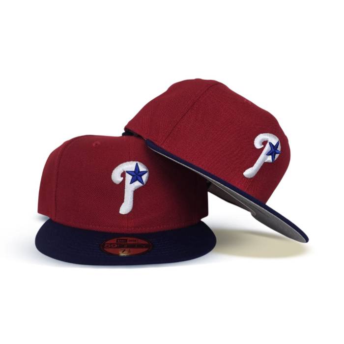 ニューエラ New Era 【 Red Philadelphia Phillies Royal Blue Visor Gray Bottom 59Fifty True Authentic On Field Fitted Unisex 】 Red 赤・レッド フィラデルフィア フィリーズ 青色 ブルー gray 灰色・グレー・グレイ ズボ｜スニケス