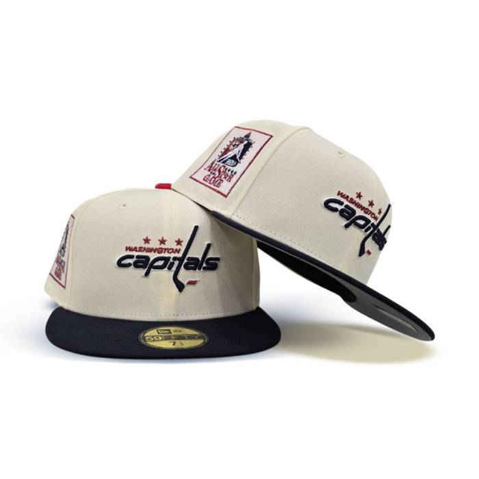 ニューエラ New Era 【 Off White Washington Capitals Navy Blue Visor Gray Bottom 1982 All Star Game Side Patch 59Fifty Fitted Unisex 】 白色 ホワイト ワシントン キャピタルズ 紺色 ネイビー 青色 ブルー gray 灰色・グレ｜スニケス