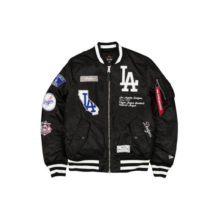 アルファインダストリーズ Alpha Industries 【 Black Los Angeles Dodgers  Ma-1 New Era Bomber Jacket Unisex 】 黒いこと 黒いこと ドジャース Jacket 上衣 ユニ一発やる メンズファッション-コート・ジャケット