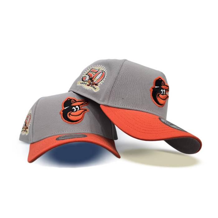 ニューエラ New Era 【 Gray Baltimore Orioles Orange Curved Brim Gray Bottom 50Th Anniversary Side Patch A-Frame 9Forty Snapback Unisex 】 gray 灰色・グレー・グレイ ボルティモア オリオールズ orange 橙・オレンジ ズボン