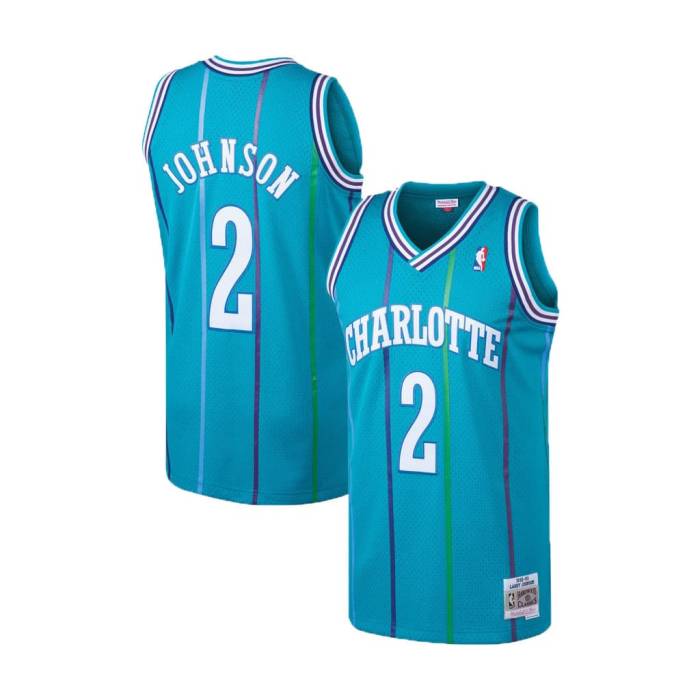 ミッチェル&ネス Mitchell & Ness 【 Charlotte Hornets Larry Johnson Teal 1992-93 Hardwood Classics Swingman Jersey Unisex 】 シャーロット ホーネッツ ジョンソン ジャージ ユニセックス