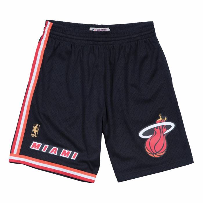 ミッチェル&ネス Mitchell & Ness 【 Black Miami Heat Hardeood Classic Men's Swingman Shorts Unisex 】 黒色 ブラック マイアミ ヒート クラシック メンズ ショーツ ユニセックス
