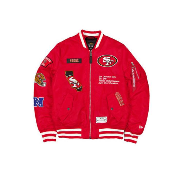 アルファインダストリーズ Alpha Industries 【 Red San Francisco 49Ers Ma-1 New Era Bomber Jacket Unisex 】 Red 赤・レッド フォーティーナイナーズ Jacket ジャケット ユニセックス