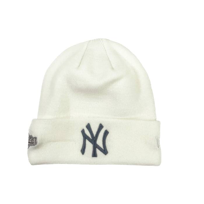 ニュー内鰓 New Era 【 White New York Yankees 1996 World Series Side Patch  Knit Beanies Unisex 】 白いこと 白いこと ヤンキース つづき物 編み物 ユニ一発やる
