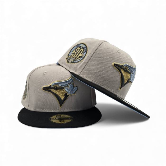 ニューエラ New Era 【 Stone Toronto Blue Jays Black Visor Icy Blue Bottom 30Th Anniversary Side Patch 59Fifty Fitted Unisex 】 トロント 青色 ブルー 黒色 ブラック ズボン ボトムス ユニセックス｜スニケス