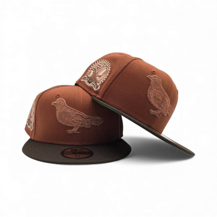 ニューエラ New Era 【 Rust Orange Baltimore Orioles Brown Visor Green Bottom 50Th Anniversary Side Patch 59Fifty Fitted Unisex 】 orange 橙・オレンジ ボルティモア オリオールズ 茶色 ブラウン green 緑・グリーン ズボ|スニケス
