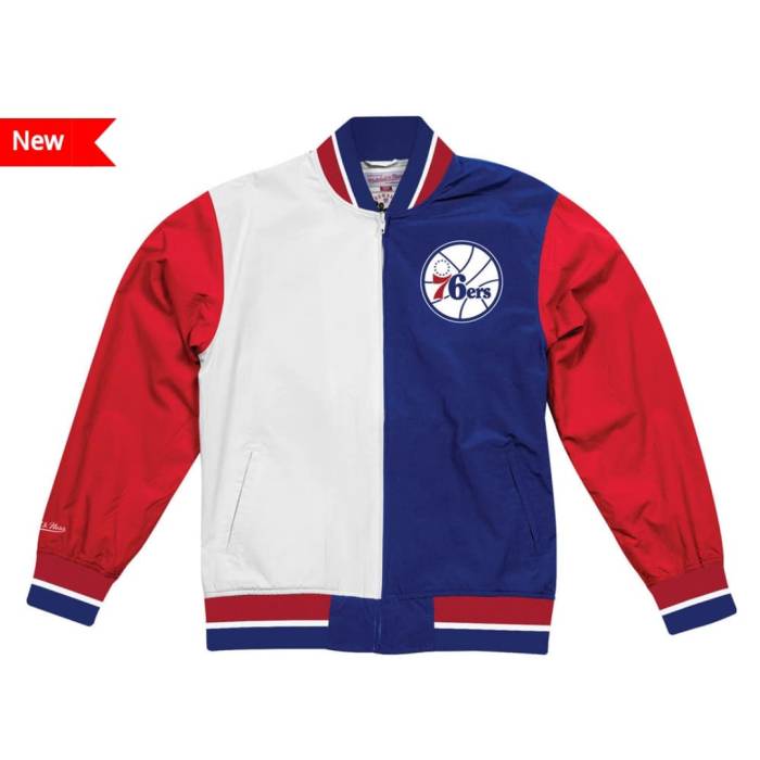 ミッチェル\u0026ネス Mitchell \u0026 Ness 【 Philadelphia 76Ers  Nba Men\u0027s Team History Warm Up Jacket Unisex 】 兄弟愛の都市 76ers セブンティシクサーズ メンズ Team 野球クラブ ウォーム Jacket 上衣 ユニ一発やる コート・ジャケット-メンズファッション
