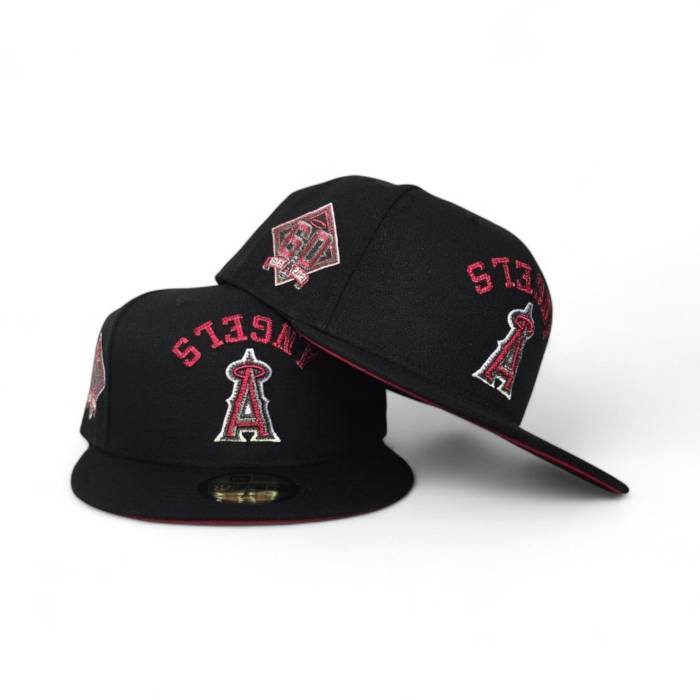 ニューエラ New Era 【 Black Los Angeles Angels Red Bottom 60Th Anniversary Side Patch 59Fifty Fitted Unisex 】 黒色 ブラック angels エンジェルス Red 赤・レッド ズボン ボトムス ユニセックス|スニケス