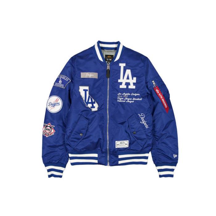アルファインダストリーズ Alpha Industries 【 Royal Blue Los Angeles Dodgers Ma-1 New Era Bomber Jacket Unisex 】 青色 ブルー ドジャース Jacket ジャケット ユニセックス