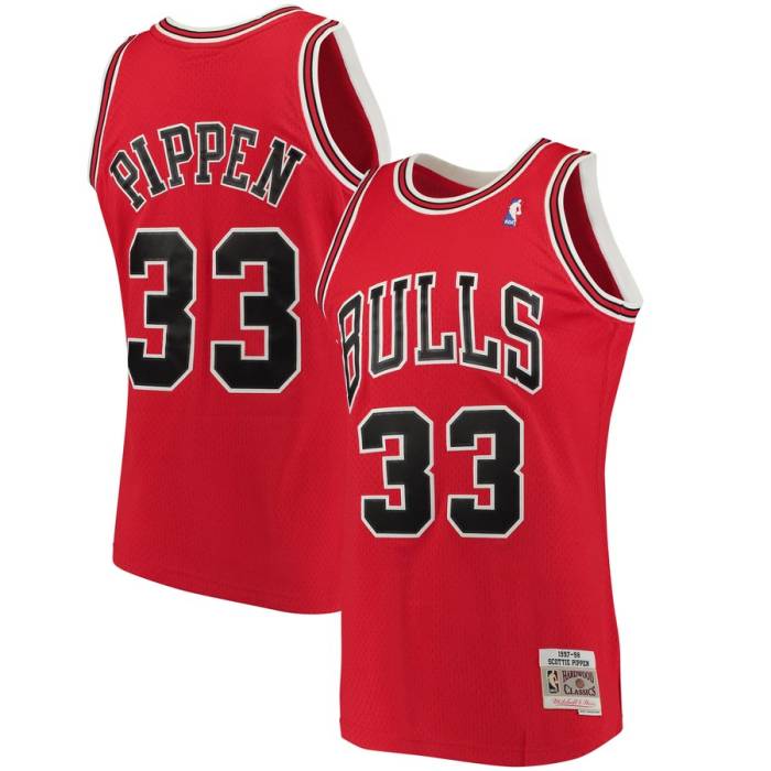 ミッチェル&ネス Mitchell & Ness 【 Chicago Bulls 1997-98 Scottie Pippen Red Swingman Jersey Unisex 】 シカゴ ブルズ Red 赤・レッド ジャージ ユニセックス